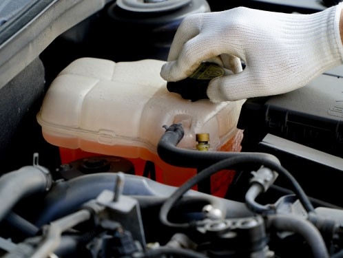 anitfreeze/coolant in an engine.